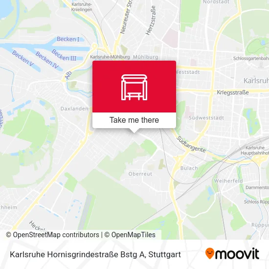 Карта Karlsruhe Hornisgrindestraße Bstg A