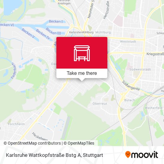 Карта Karlsruhe Wattkopfstraße Bstg A