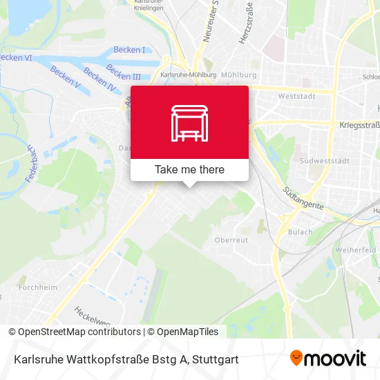 Карта Karlsruhe Wattkopfstraße Bstg A