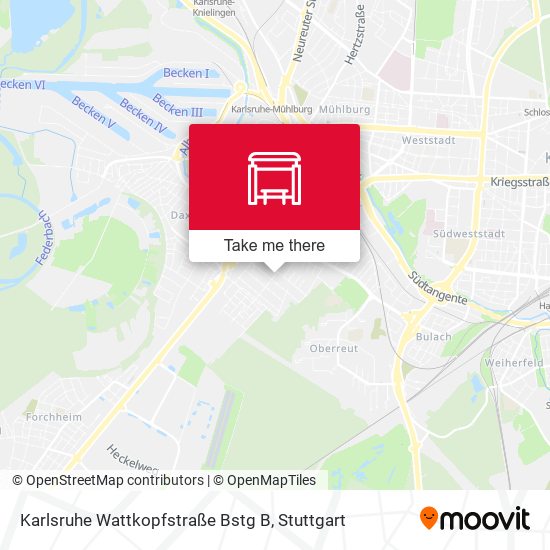 Karlsruhe Wattkopfstraße Bstg B map