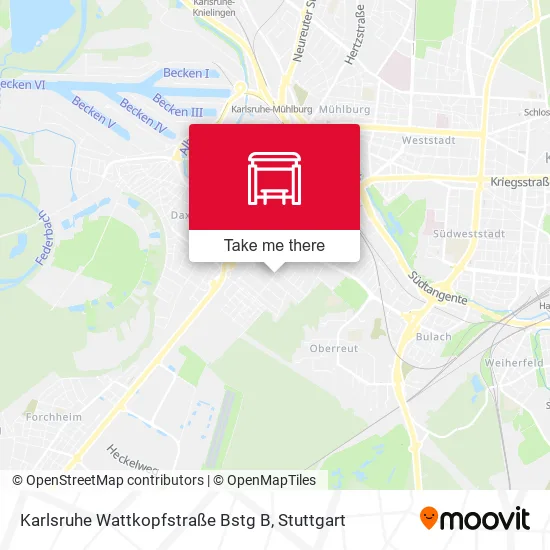 Карта Karlsruhe Wattkopfstraße Bstg B