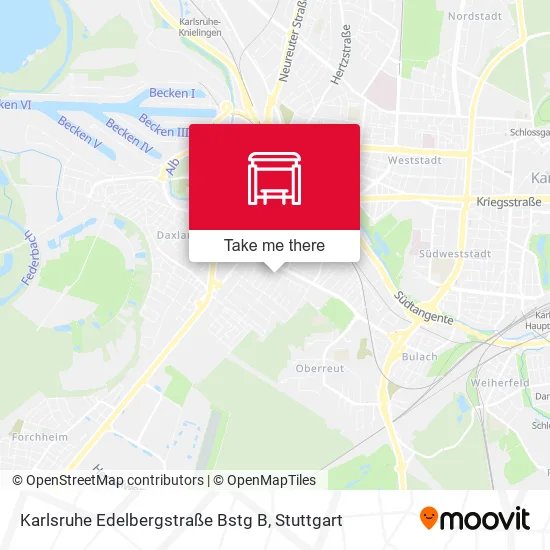 Карта Karlsruhe Edelbergstraße Bstg B