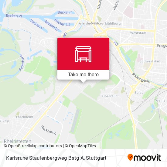Karlsruhe Staufenbergweg Bstg A map