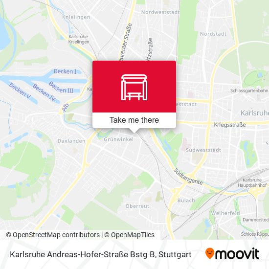 Карта Karlsruhe Andreas-Hofer-Straße Bstg B