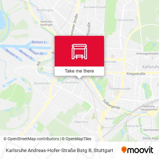 Карта Karlsruhe Andreas-Hofer-Straße Bstg B