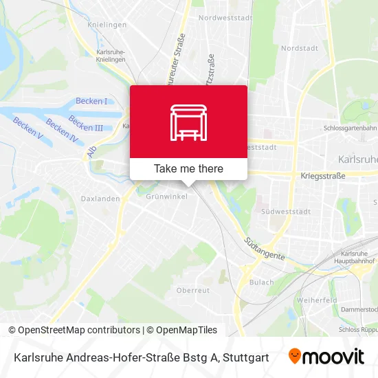 Карта Karlsruhe Andreas-Hofer-Straße Bstg A