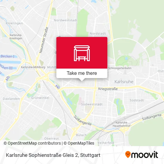 Карта Karlsruhe Sophienstraße Gleis 2