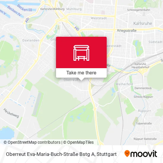 Карта Oberreut Eva-Maria-Buch-Straße Bstg A