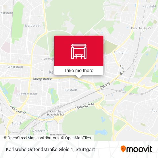 Karlsruhe Ostendstraße Gleis 1 map