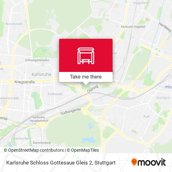Карта Karlsruhe Schloss Gottesaue Gleis 2