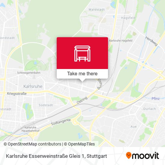 Karlsruhe Essenweinstraße Gleis 1 map