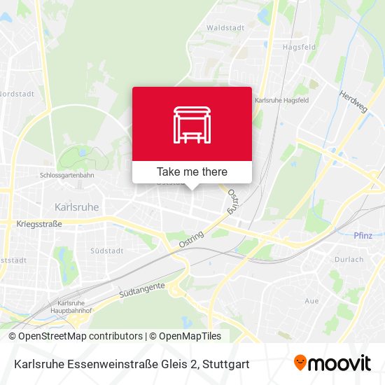 Karlsruhe Essenweinstraße Gleis 2 map