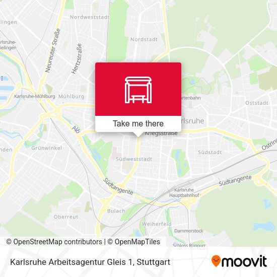 Карта Karlsruhe Arbeitsagentur Gleis 1