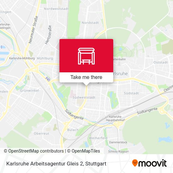 Карта Karlsruhe Arbeitsagentur Gleis 2