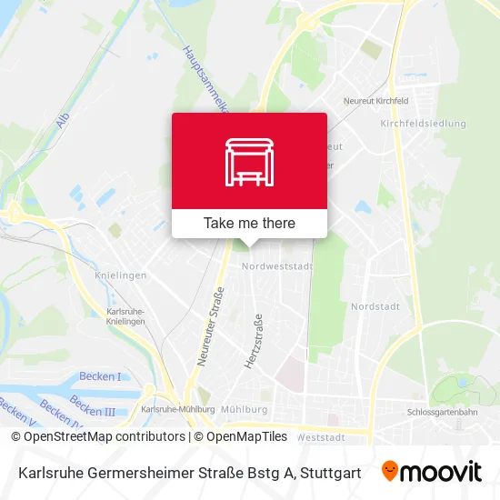 Карта Karlsruhe Germersheimer Straße Bstg A