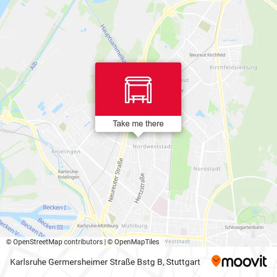 Карта Karlsruhe Germersheimer Straße Bstg B
