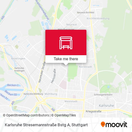 Karlsruhe Stresemannstraße Bstg A map