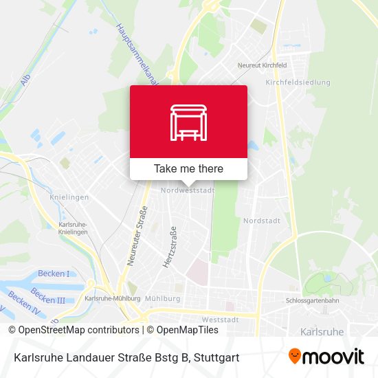 Карта Karlsruhe Landauer Straße Bstg B
