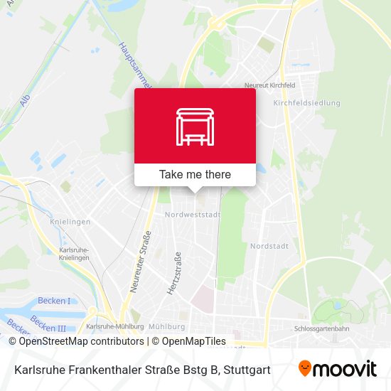 Karlsruhe Frankenthaler Straße Bstg B map
