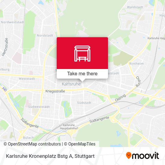Карта Karlsruhe Kronenplatz Bstg A