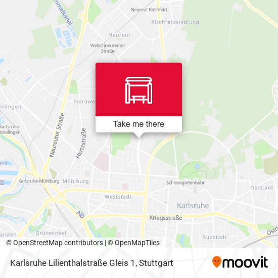 Карта Karlsruhe Lilienthalstraße Gleis 1