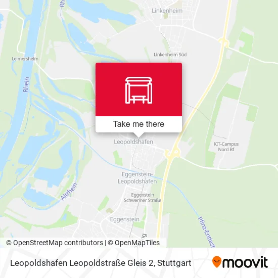 Карта Leopoldshafen Leopoldstraße Gleis 2