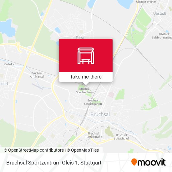 Bruchsal Sportzentrum Gleis 1 map