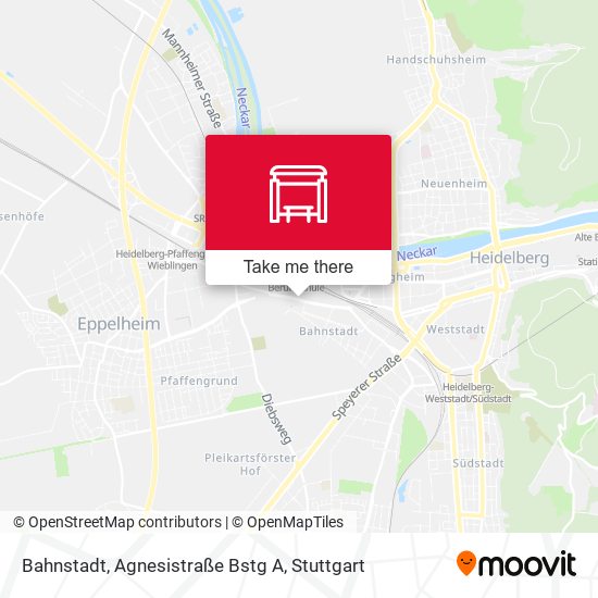 Bahnstadt, Agnesistraße Bstg A map