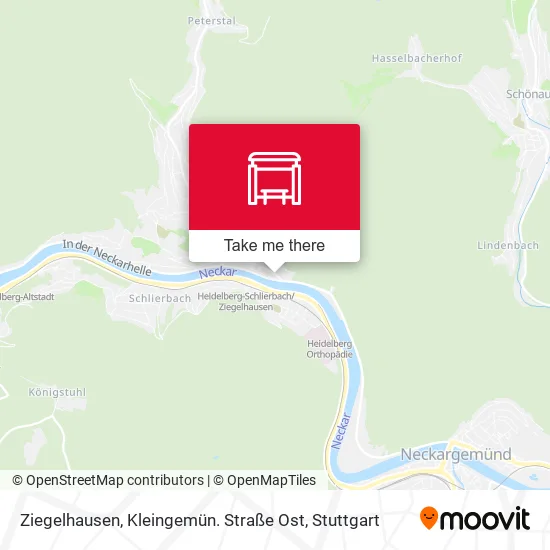 Карта Ziegelhausen, Kleingemün. Straße Ost