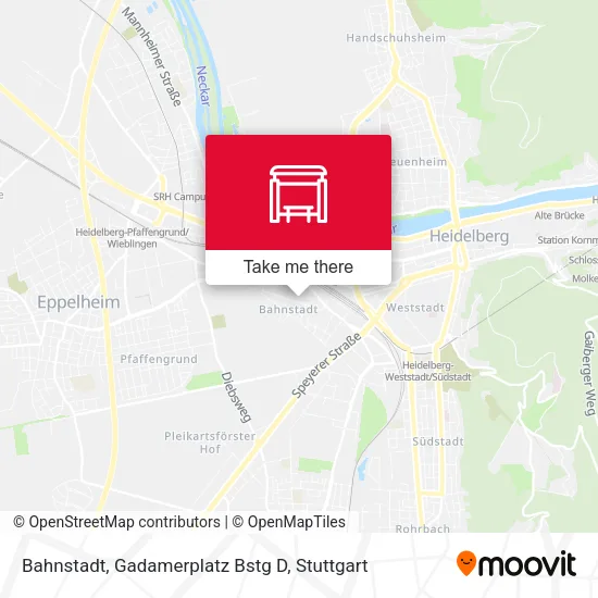 Карта Bahnstadt, Gadamerplatz Bstg D