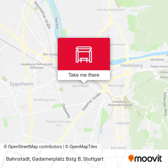 Карта Bahnstadt, Gadamerplatz Bstg B