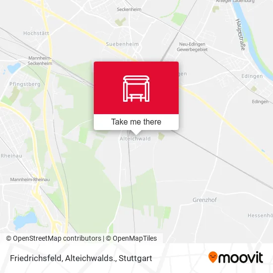 Карта Friedrichsfeld, Alteichwalds.