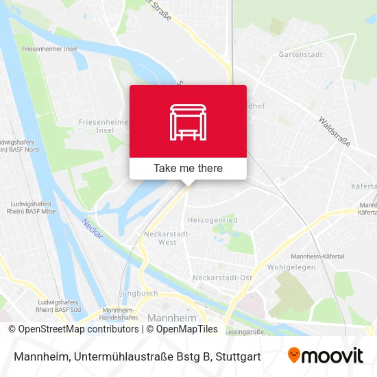 Карта Mannheim, Untermühlaustraße Bstg B