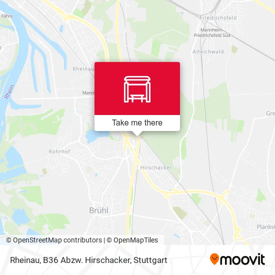 Карта Rheinau, B36 Abzw. Hirschacker