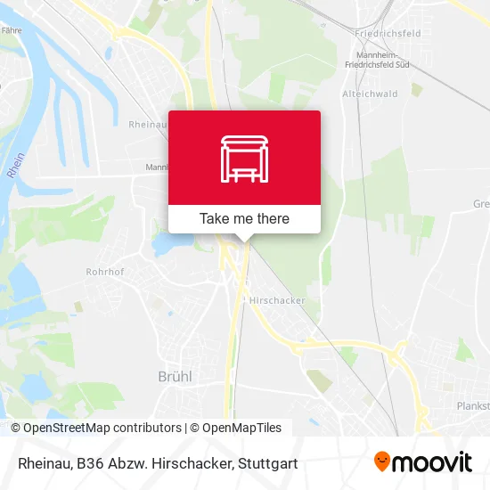 Карта Rheinau, B36 Abzw. Hirschacker