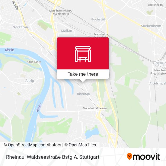 Rheinau, Waldseestraße Bstg A map