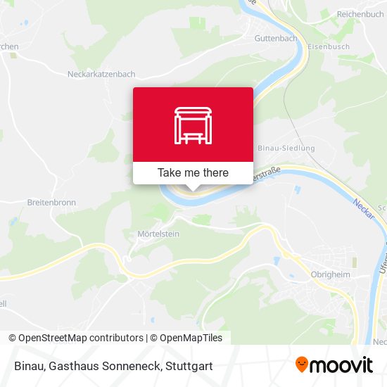 Binau, Gasthaus Sonneneck map