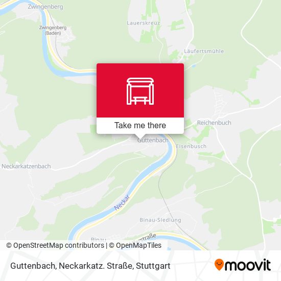Guttenbach, Neckarkatz. Straße map