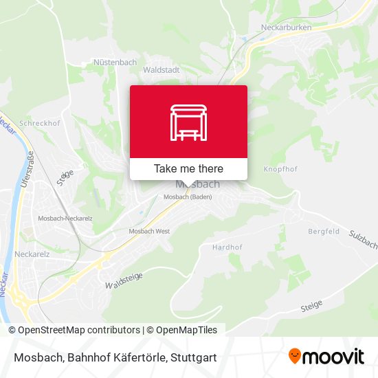 Mosbach, Bahnhof Käfertörle map