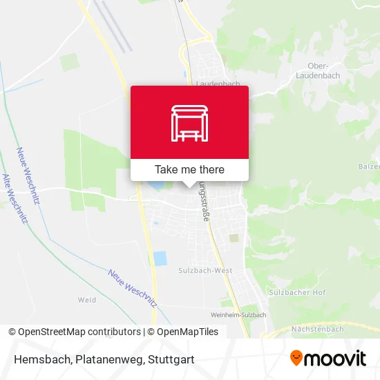 Карта Hemsbach, Platanenweg