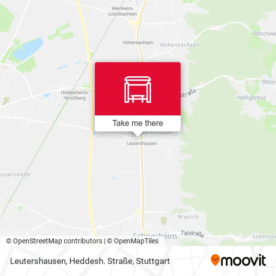 Карта Leutershausen, Heddesh. Straße