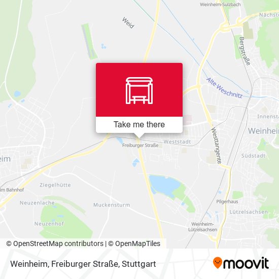 Карта Weinheim, Freiburger Straße