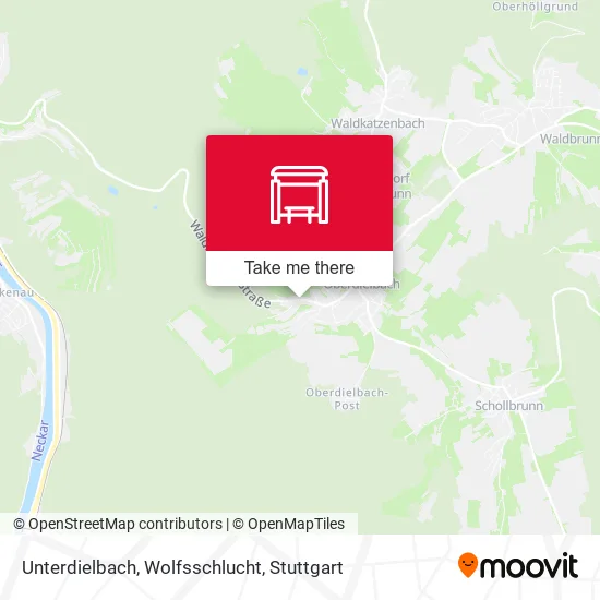 Карта Unterdielbach, Wolfsschlucht