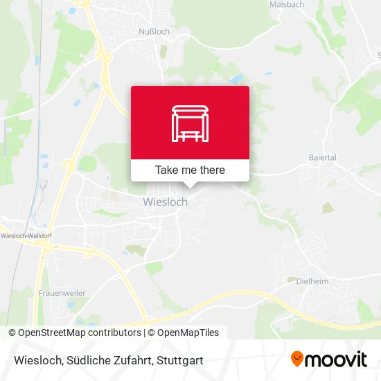 Карта Wiesloch, Südliche Zufahrt