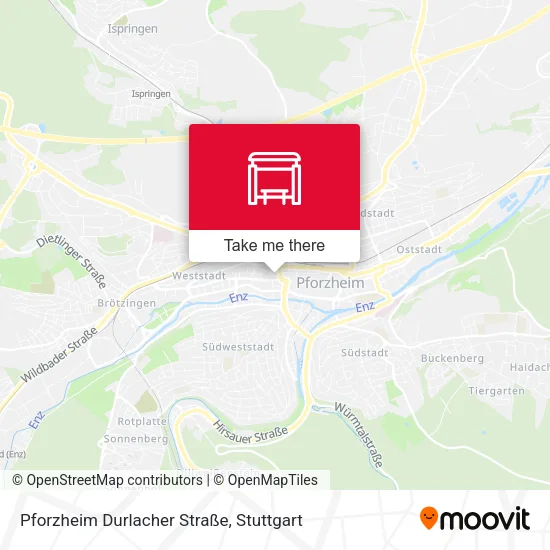 Карта Pforzheim Durlacher Straße