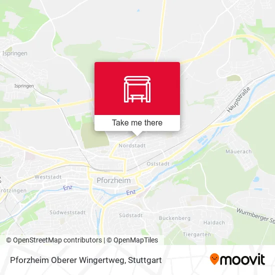 Карта Pforzheim Oberer Wingertweg