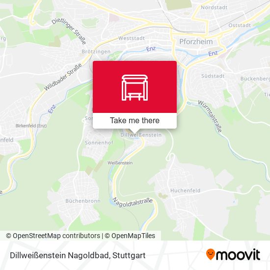 Dillweißenstein Nagoldbad map