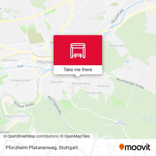 Pforzheim Platanenweg map