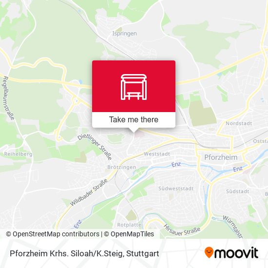 Pforzheim Krhs. Siloah/K.Steig map