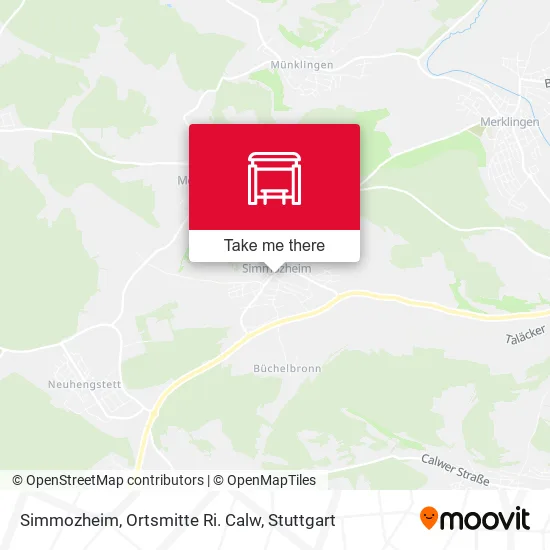 Карта Simmozheim, Ortsmitte Ri. Calw
